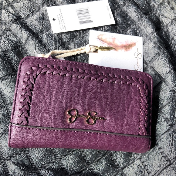 Jessica Simpson Jaclyn Medium Fran Faux Leather Wallet Color Italian Plum NWT - Picture 2 of 12